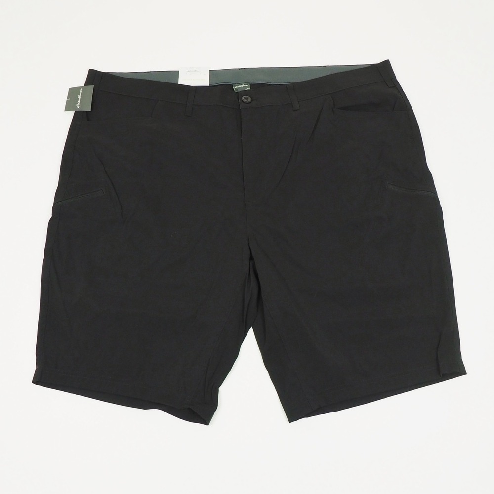 New Eddie Bauer Rainier Chino Shorts Mens 50 Black Stretch Outdoor Hiking Tech - Picture 1 of 7